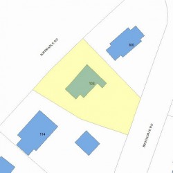 108 Albemarle Rd, Newton MA  02460-1135 plot plan