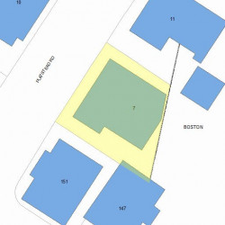 7 Playstead Rd, Newton MA 02458-2124 plot plan