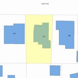 108 Eliot Ave, Newton MA  02465-1728 plot plan