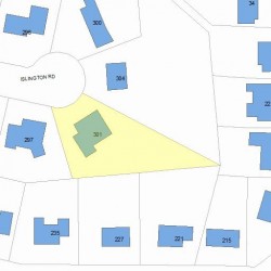 301 Islington Rd, Newton MA  02466-1020 plot plan