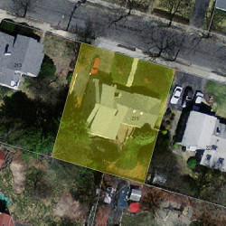 219 Adams Ave, Newton MA  02465-1502 aerial view