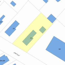 205 Crafts St, Newton MA  02460-1441 plot plan