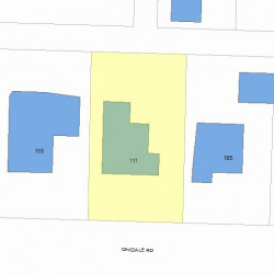 111 Oakdale Rd, Newton MA  02461-1812 plot plan