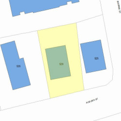 529 Auburn St, Newton MA  02466-1739 plot plan