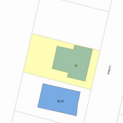 26 John St, Newton MA  02459-2305 plot plan