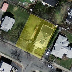 111 Cleveland St, Newton MA  02465-1562 aerial view