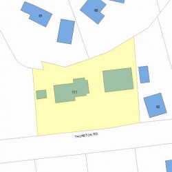 103 Thurston Rd, Newton MA  02464-1242 plot plan