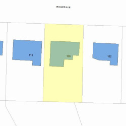 106 Parker Ave, Newton MA  02461-1815 plot plan