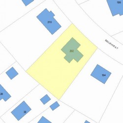 202 Bellevue St, Newton MA 02458-1813 plot plan