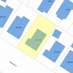 217 Tremont St, Newton MA 02458-2111 plot plan