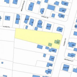 305 Cherry St, Newton MA  02465-1641 plot plan