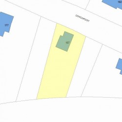 187 Concord St, Newton MA  02462-1325 plot plan