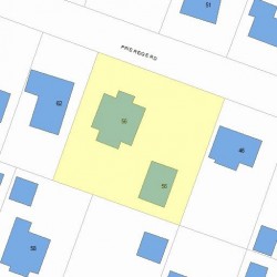 56 Pine Ridge Rd, Newton MA  02468-1617 plot plan