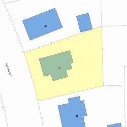 36 Oxford Rd, Newton MA 02459-2405 plot plan