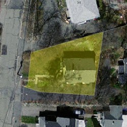 46 Cottage St, Newton MA  02464-1252 aerial view