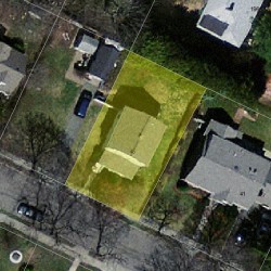 45 Grant St, Newton MA 02465-1508 aerial view