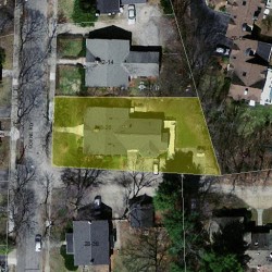 20 Coyne Rd, Newton MA  02468-1039 aerial view