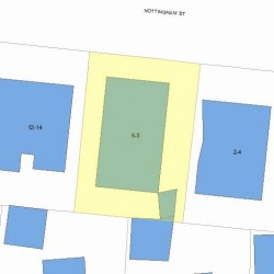 6 Nottingham St, Newton MA  02459-1613 plot plan