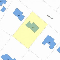 881 Dedham St, Newton MA  02459-3417 plot plan