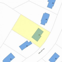 36 Oak Cliff Rd, Newton MA  02460-2325 plot plan