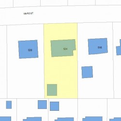 524 Ward St, Newton MA 02459-1136 plot plan
