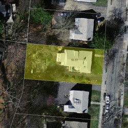 57 Cloverdale Rd, Newton MA  02461-1810 aerial view