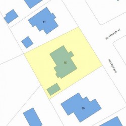 55 Hillside Ave, Newton MA  02465-2543 plot plan