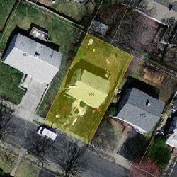 168 Adams Ave, Newton MA 02465-1501 aerial view