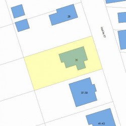 35 Faxon St, Newton MA  02458-1034 plot plan