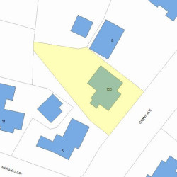 155 Grant Ave, Newton MA 02459-2011 plot plan