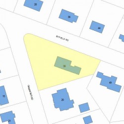 39 Byfield Rd, Newton MA 02468-1218 plot plan