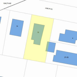 10 Arbor Rd, Newton MA  02465-1101 plot plan