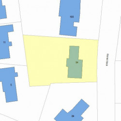 94 Evelyn Rd, Newton MA 02468-1021 plot plan