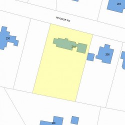 214 Windsor Rd, Newton MA  02468-1120 plot plan