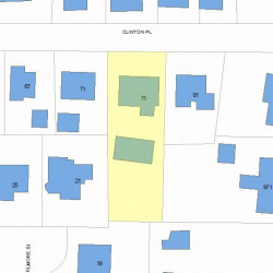 75 Clinton Pl, Newton MA  02459-1117 plot plan