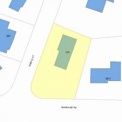 246 Temple St, Newton MA  02465-2334 plot plan