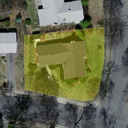 69 Maynard St, Newton MA  02465-1344 aerial view