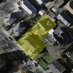 298 Adams St, Newton MA  02458-1455 aerial view