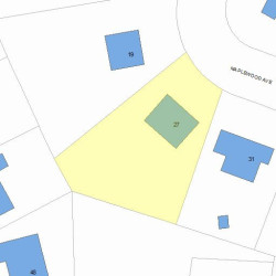 27 Maplewood Ave, Newton MA  02459-2527 plot plan
