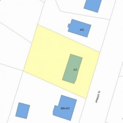 425 Parker St, Newton MA 02459-2604 plot plan