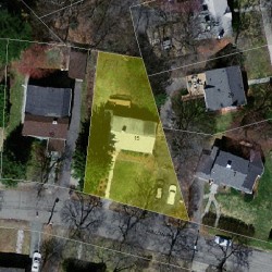 15 Avalon Rd, Newton MA  02468-1609 aerial view