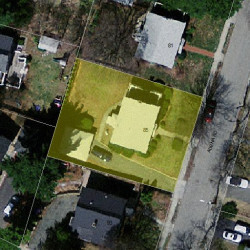 85 Adena Rd, Newton MA  02465-1220 aerial view