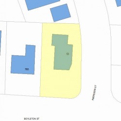 53 Aberdeen St, Newton MA 02461-1801 plot plan