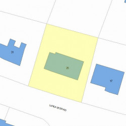25 Lancaster Rd, Newton MA  02458-2625 plot plan