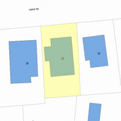 22 Ware Rd, Newton MA  02466-1416 plot plan