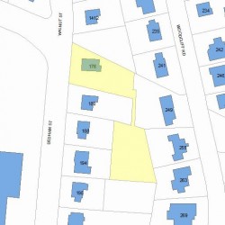 176 Dedham St, Newton MA  02461-2118 plot plan