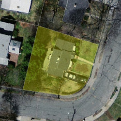 75 Hatfield Rd, Newton MA  02465-1228 aerial view