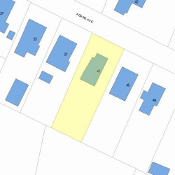 41 Adams Ave, Newton MA  02465-1001 plot plan