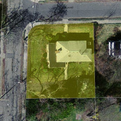 42 Hamlin Rd, Newton MA  02459-1002 aerial view