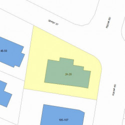 24 Derby St, Newton MA 02465-1624 plot plan